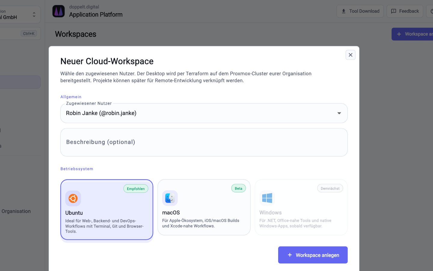 Ein Workspace startet fertig konfiguriert, statt tagelang eingerichtet zu werden.